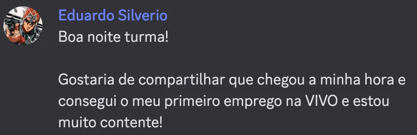 Depoimento de aluno