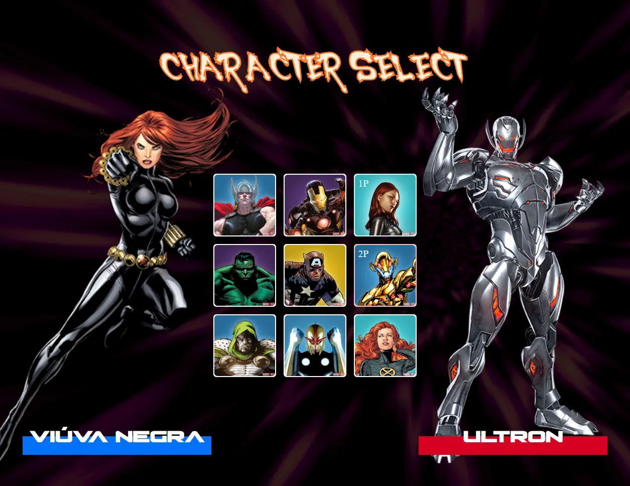 Projeto Marvel Character Select